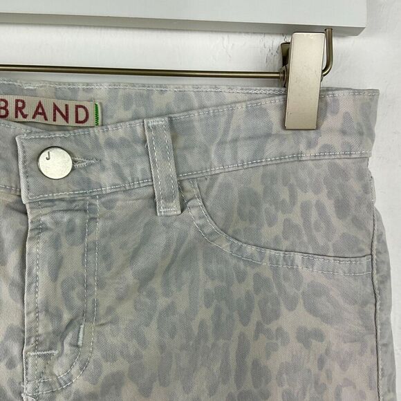 J Brand For Intermix Size 26 Arctic Leopard Print Ivory Gray Jean Leggings - Picture 2 of 5